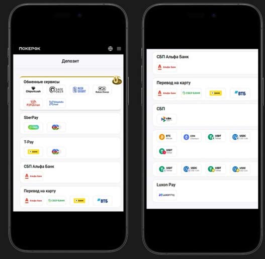 Способы внесения депозита в PokerOK